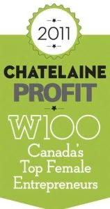 2011 Chatelaine PROFIT W100 award badge